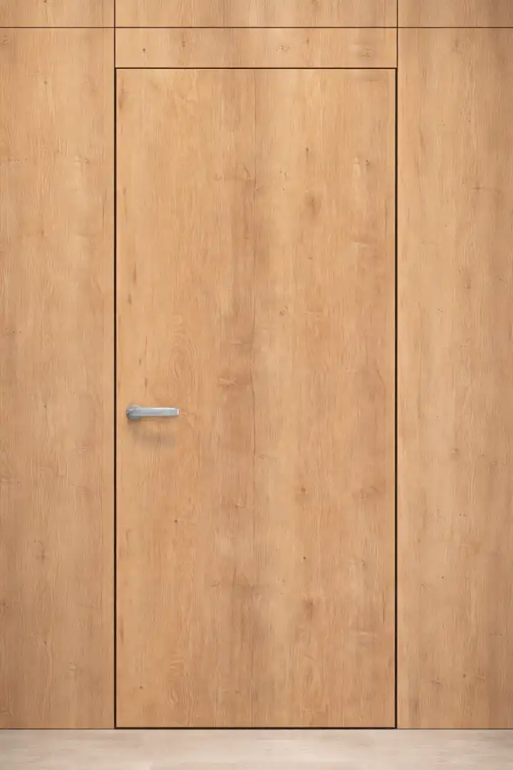 Invisible door finished with natural veneer 2 / შპონირებული ფარული კარები